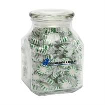 Striped Spearmints in Lg Glass Jar