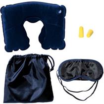 Travel Pillow Kit W/Ear Plugs &amp; Eye Mask