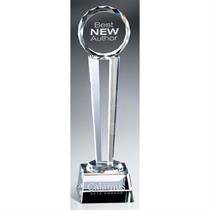 Faceted Crystal Circle-Topped Tower Award