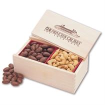 Chocolate Almonds &amp; Cashews in Wooden Collector&apos;s Box