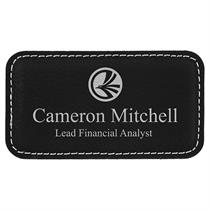 Leatherette Rectangle Name Badge with Magnet