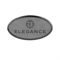 Leatherette Oval Name Badge with Holder and Magnet