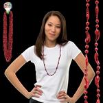 33&quotMetallic Red Chili Pepper Beaded Necklace