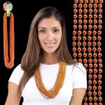 Orange Metallic Beaded Mardi Gras Beads Necklace