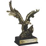 Gold Antique Finish Resin Cast Eagle Award - Small