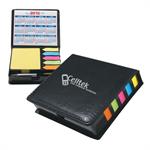 Square Leather Look Case of Sticky Notes with Calendar &ampPen