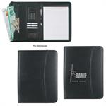 Leather Look 8 1/2&quotx 11&quotZippered Portfolio With Calculator