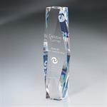 Crystal Faceted Block Tower Award - Large