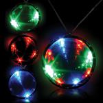 2 3/4&quotTri-Color Light Up LED Infinity Badge w/ Necklace
