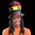 Rasta Novelty Costume Top Hat with Dreads