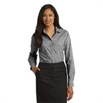 Port Authority Ladies Long Sleeve Gingham Easy Care Shirt.