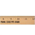 12&quotClear Lacquer Wood Ruler - English Scale
