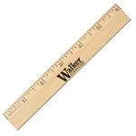 6&quotClear LacquerBeveled Wood Ruler
