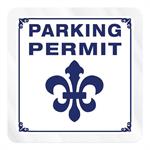 Square Clear Static Numbered Inside Parking Permit Decal (1