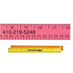 12&quotFluorescent Wood Ruler - English &ampMetric Scale
