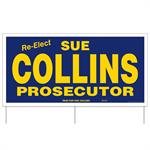 Corrugated Plastic Sign w/ 3 Rods: 1 Side (24&quotx 48" )