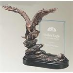 Landing Bronze Antique Resin Eagle with Crystal Tablet