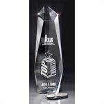 Clear Beveled Lucite Obelisk Award