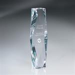 Crystal Faceted Block Tower Award - Medium