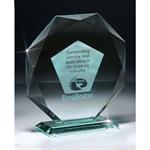 Jade Glass Octagon Award on Base