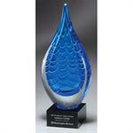 Indigo Stream Art Glass Award - Medium
