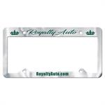 Chrome Faced Auto License Frame w/ 4 Holes &ampLarge Top Panel