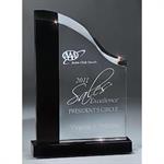 The Noir Glass Wave Award on Black Glass Base