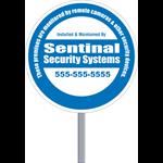 Circle Security Sign - White Poly
