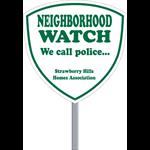 Shield Security Sign - White Poly