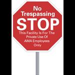 Octagon Security Sign - White Poly
