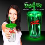 Light Up Travel Cup with Lid and Straw