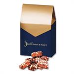 English Butter Toffee in Navy &ampGold Gable Top Gift Box