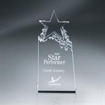 Optic Crystal Star on Mountain Award - Medium