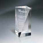 Optic Crystal Triangle Front Pillar Award - Medium