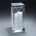 3D Etched Crystal Tower Award - Medium