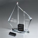 Optic Crystal Tri-Pinnacle Tower Award