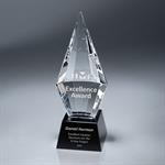 Faceted Crystal Spearhead Award on Black Base