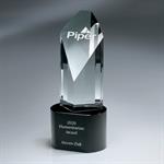 Diamond-Cut Clear Crystal Award on Black Base