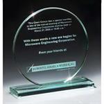 Jade Glass Circle Award on Base - Large