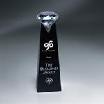 Black Crystal Tower Award with Clear Diamond