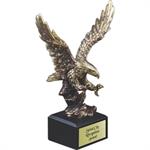 Gold Antique Finish Resin Cast Eagle Landing Award - Medium