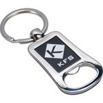 Silver and Black Lasered Bottle Opener Keychain