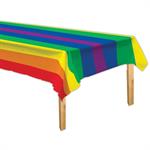 Rainbow Plastic Table Cover - 54&quotx 108"