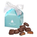 Chocolate Sea Salt Caramels in Robin&apos s Egg Blue Gift Box
