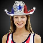 Patriotic LED Sequin Cowboy Hat