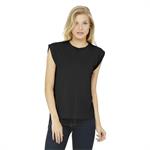 BELLA+CANVAS Women&apos s Flowy Muscle Tee With Rolled Cuffs.