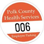 Round White Vinyl Numbered Outside Parking Permit Decal