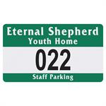 Rectangle White Reflective Numbered Outside Parking Permit