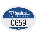Oval White Reflective Numbered Outside Parking Permit Decal