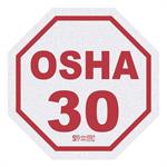 Octagon White Reflective Hard Hat Decal (1 3/4" x1 3/4" )